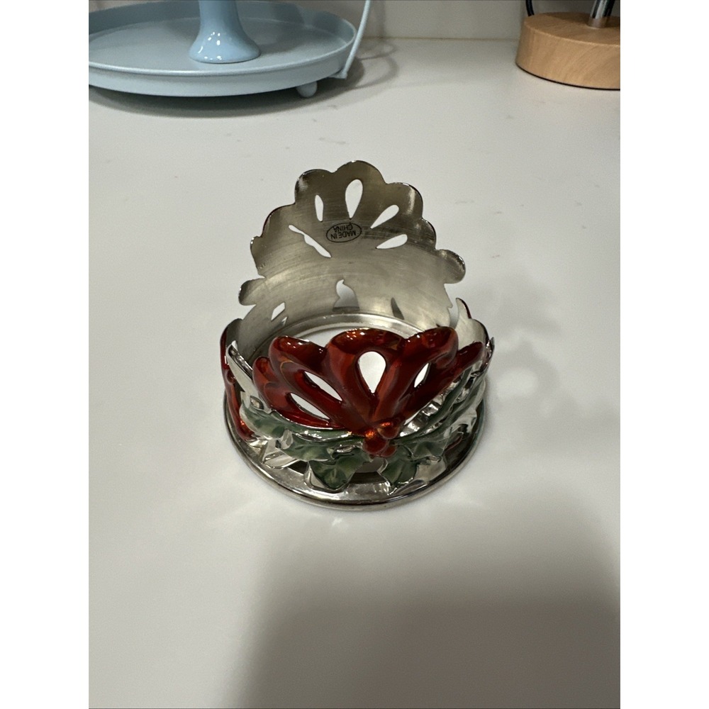 LENOX WINTER GREETINGS METAL CANDLE‎ HOLDER CHRISTMAS